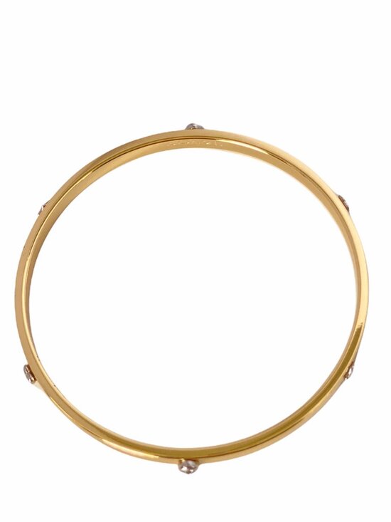Coach Jewelry - AUTH NEW COACH GOLD New York Bangle Bracelet Silver Studs with Tag & Dust Bag